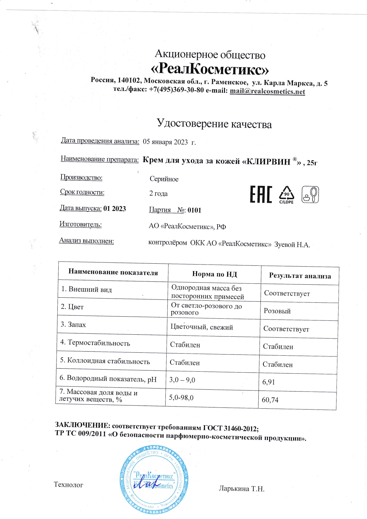 Паспорт №0120230101